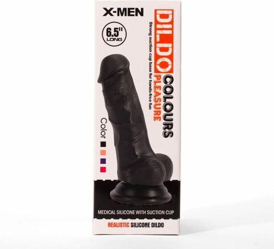 X-Men Dildo Glass Dildo with Balls and Suction Cup Black 41cm