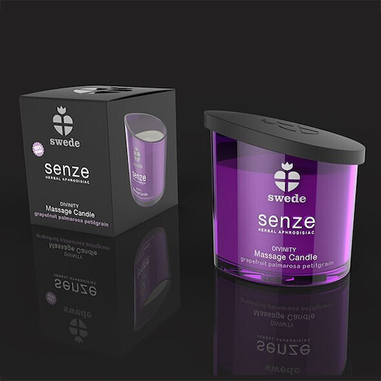 Swede Senze Herbal Aphrodisiac Massage Candle Divinity with Scent Grapefruit Palmarosa Petitgrain 50ml