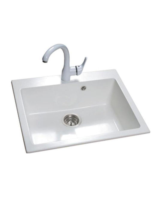 Sanitec Classic Drop-In Spüle aus Verbundgranulat B60xT50cm Granite Black