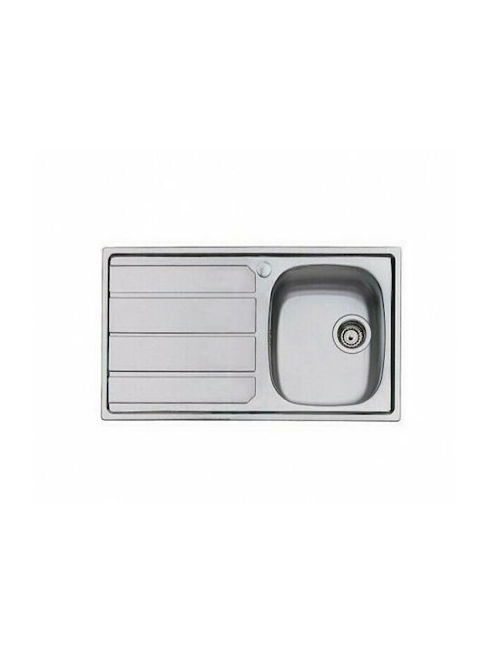Foster 1000 Ένθετος Νεροχύτης Inox Σαγρέ Μ86xΠ50cm Ασημί