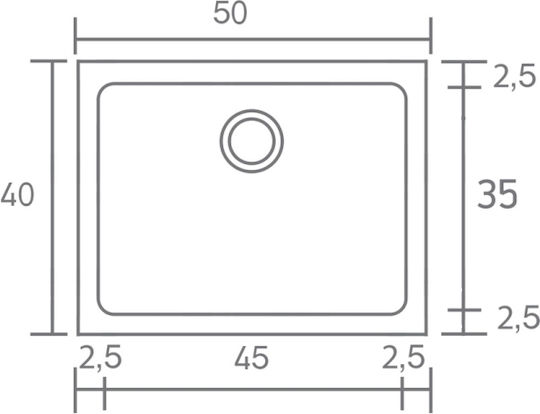 Sanitec Classic 341 Ένθετος από Συνθετικό Γρανίτη Μ40xΠ50cm
