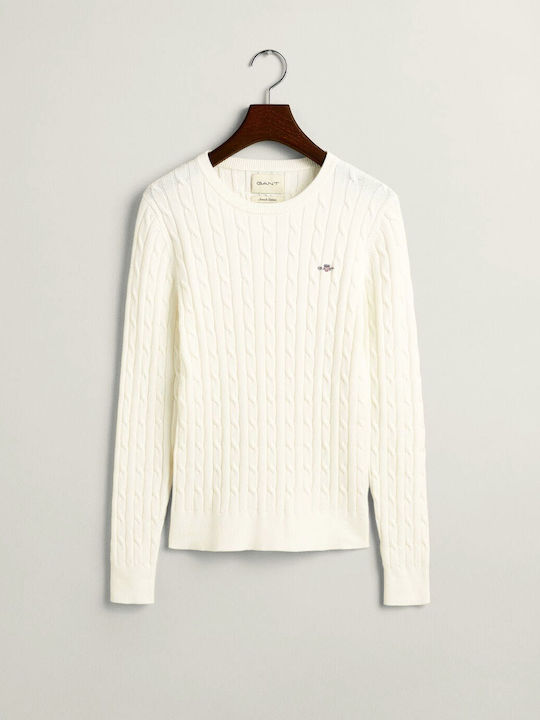 Women's Long Sleeve Sweater Cotton Beige