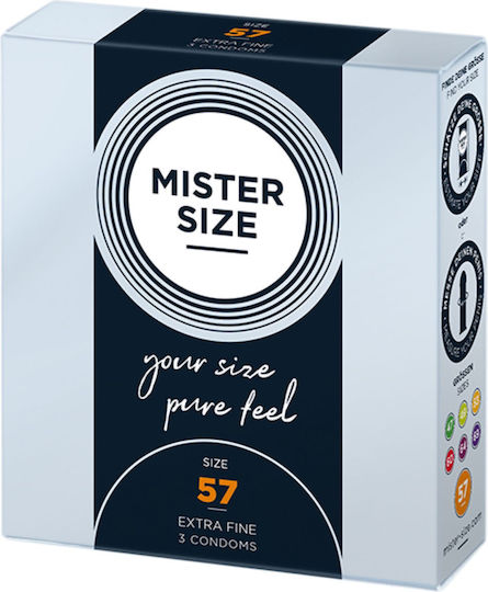 Mister Size Extra Fine Size 57mm Thin Condoms 3pcs