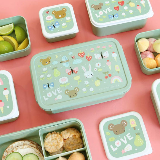 A Little Lovely Company Joy Plastic Kids' Food Container Green