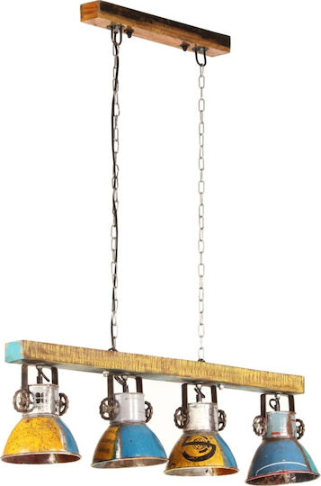 vidaXL Pendant Light Multicolour Rail with Socket E27 90x17x24cm
