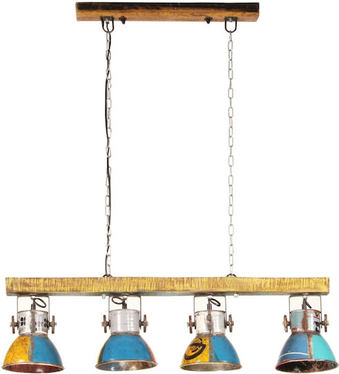 vidaXL Pendant Light Multicolour Rail with Socket E27 90x17x24cm