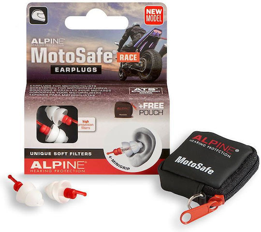Alpine Motosafe Race Earplugs in Red Colour 111.23.111 2 Pieces