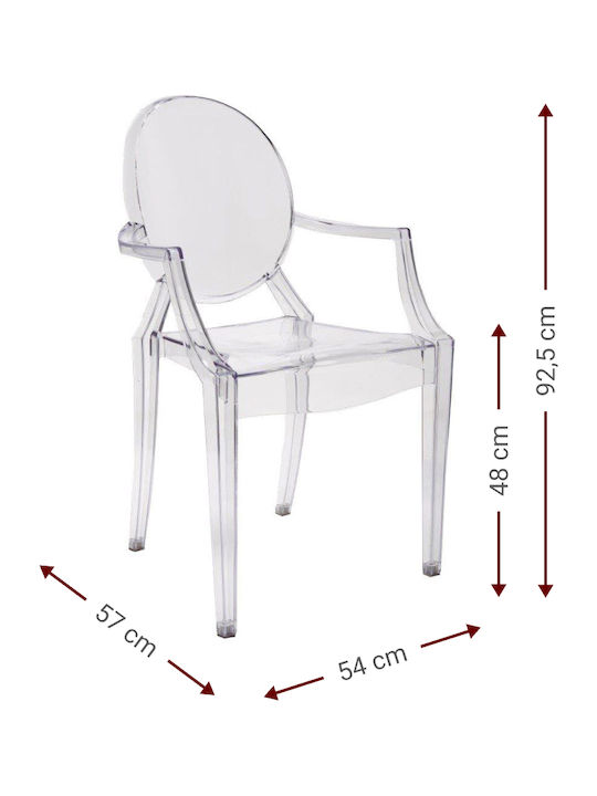 Eliza Dining Room Polypropylene Chair Transparent 54x57x92.5cm 4pcs