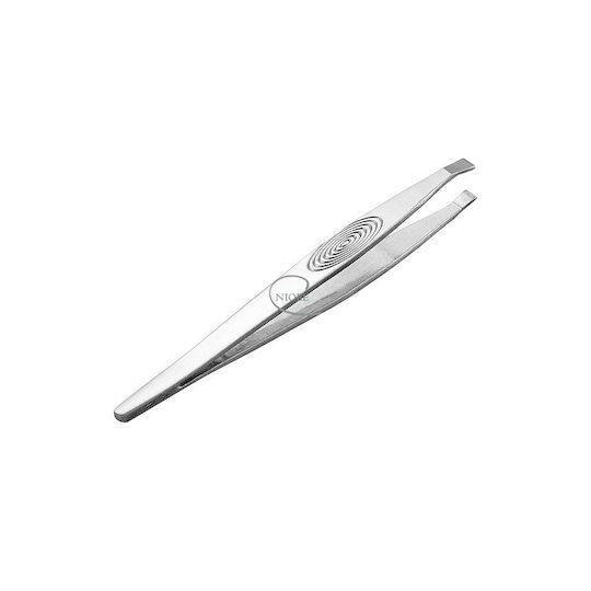 Niobe Professional Eyebrow Tweezer with Straight Nose Silver