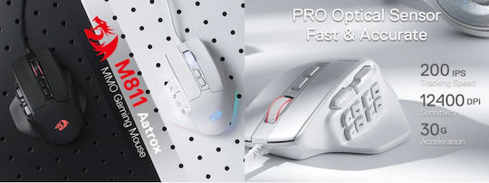 Redragon Aatrox M811 RGB Gaming Ποντίκι 12400 DPI Μαύρο