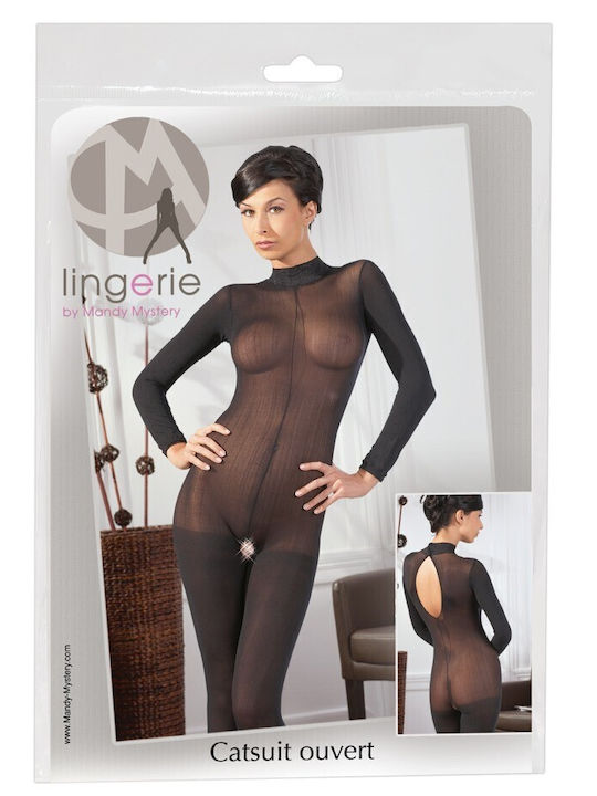 Mandy Mystery Longarm Catsuit Mandy Mystery Sexy Bodystocking Mesh Black