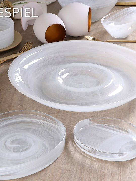 Espiel Atlas Servierplatte Oval Glas Weiß 21x16.5cm 1Stück