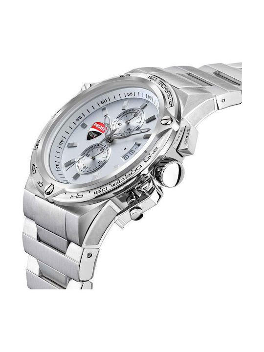 Ducati Uhr Chronograph Batterie mit Silber Metallarmband