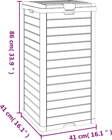 vidaXL Κάδος Απορριμμάτων Πλαστικός Μαύρος 118lt