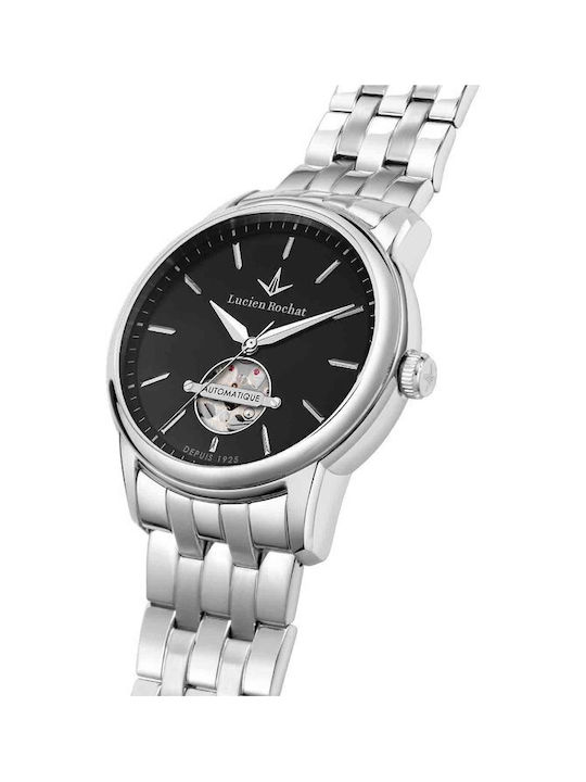 Ανδρικό Ρολόι 42mm Αυτόματο με Ασημί Ατσάλινο Μπρασελέ
