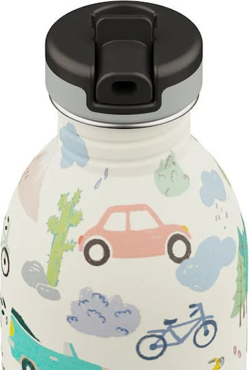 24Bottles Adventure Friends Kids Water Bottle Stainless Steel with Straw Non Spill 250ml