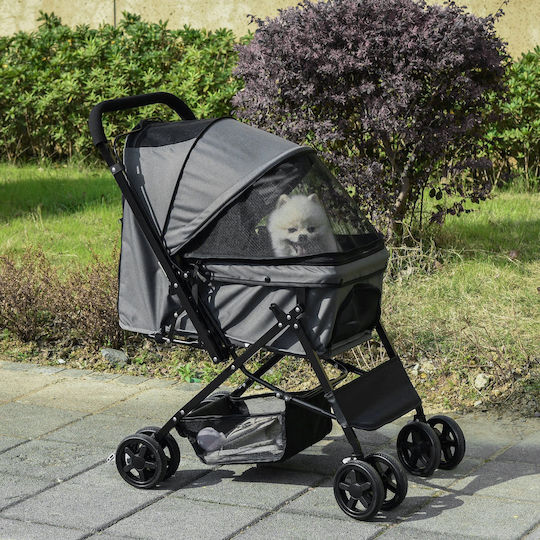Pawhut Dog Carrying Gray Stroller L95xW76.5xH52cm