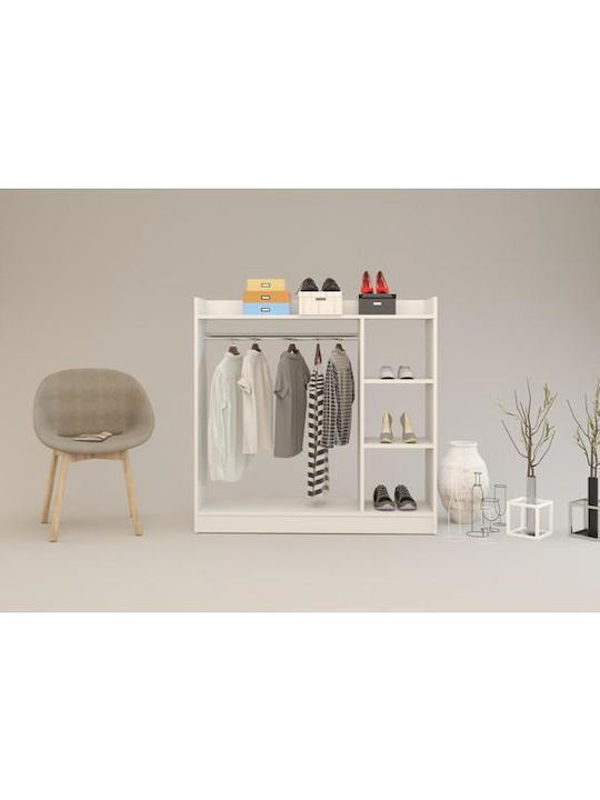 ArteLibre Zola Floor Garment Rack made of Metal White 123.6x35x120cm
