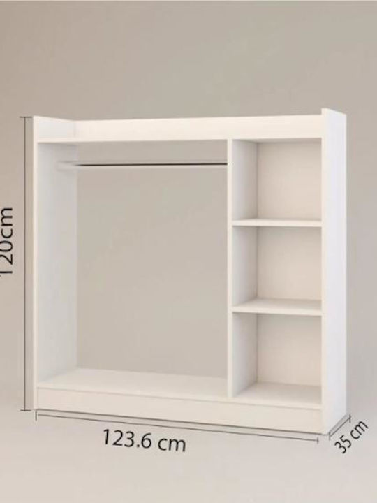 ArteLibre Zola Floor Garment Rack made of Metal White 123.6x35x120cm