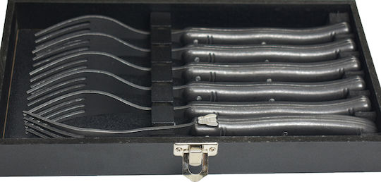 Kiro Gabel-Set Tabelle Metall Schwarz 12cm 6Stück