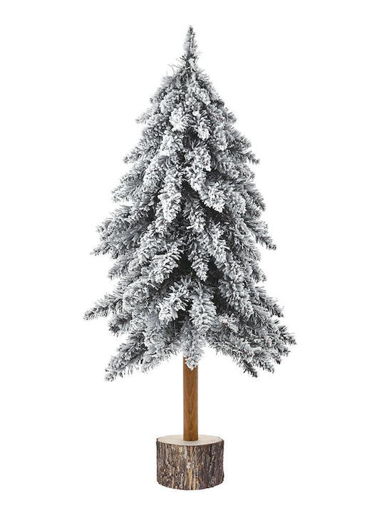 Weihnachtsbaum Bäumchen auf Holzstamm Beschneit 100cm