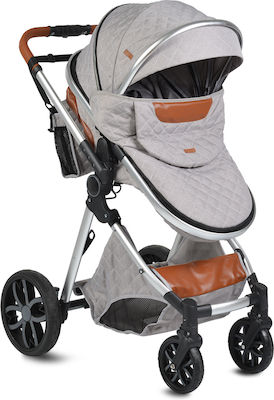 Cangaroo Alma 2 in 1 Verstellbar 2 in 1 Baby Kinderwagen Geeignet für Neugeborene Light Grey 7.5kg