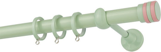 Zogometal Μεταλλικό Κουρτινόξυλο CP4132 Μονό Φ25mm 160εκ. Φυστικί / Ροζ CP4132