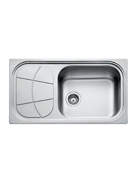 Foster Big Bowl Δεξιός Ένθετος Νεροχύτης Inox Σατινέ Μ86xΠ50cm Ασημί