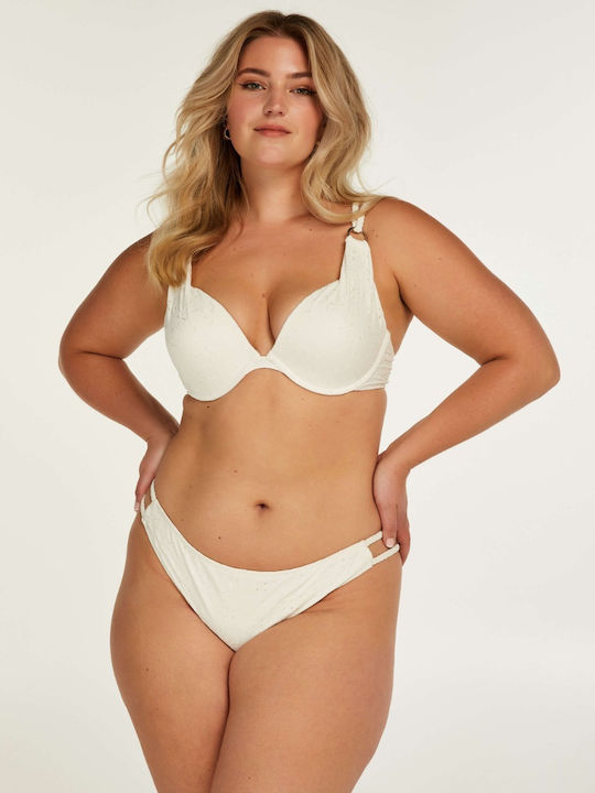 Padded Underwire Bikini Bra with Adjustable Straps White