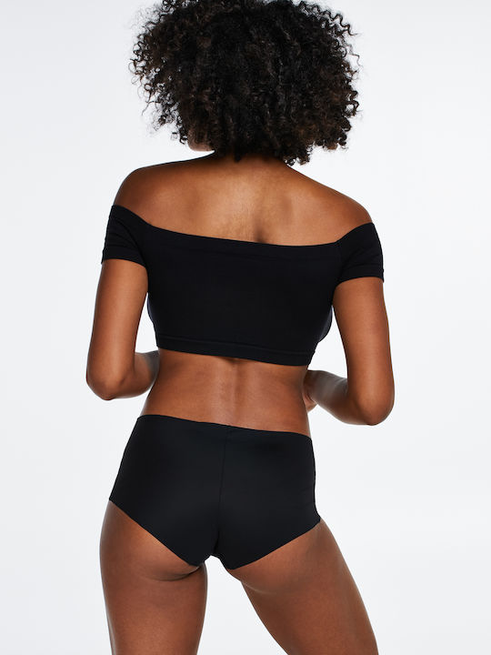 Invisible Femeie Boxer fără cusături Negru