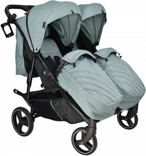 Bebe Stars Double Trouble Double Stroller Suitable for Newborn Light Blue 12.5kg