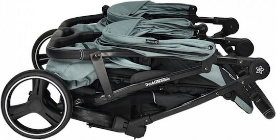 Bebe Stars Double Trouble Double Stroller Suitable for Newborn Light Blue 12.5kg
