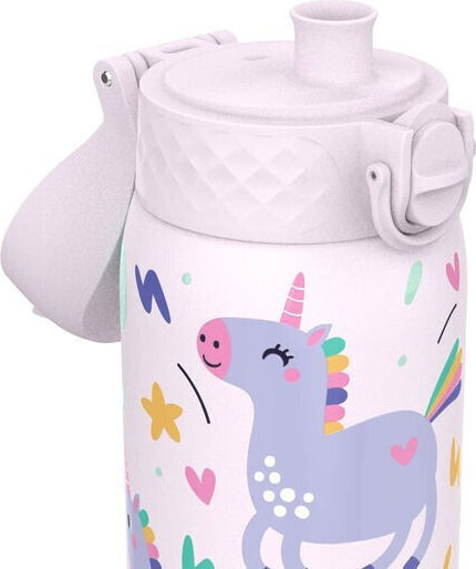 Ion8 Unicorns Kids Water Bottle Thermos Unicorn Stainless Steel with Straw Non Spill Lilac 320ml