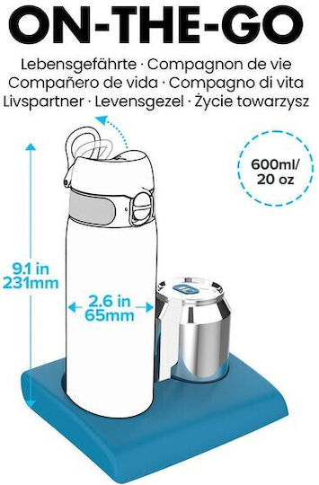Ion8 Unicorns Kids Water Bottle Unicorn Plastic Non Spill Pink 600ml