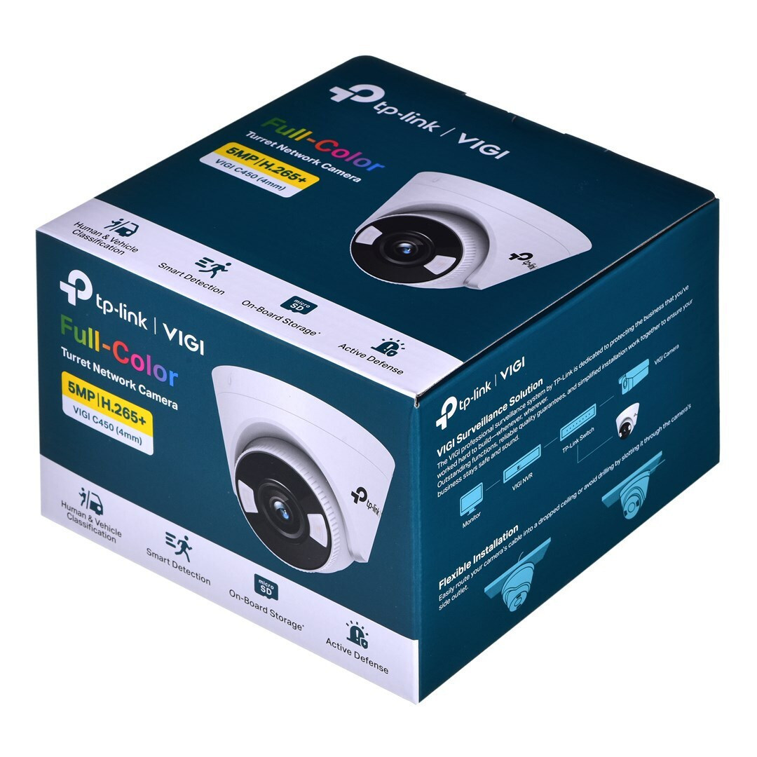 TP-LINK VIGI C450(2.8mm)(UN) VIGI 5MPタレット型フルカラーネットワークカメラ VIGI C455 | VIGI 5MP Full-Color Turret Network Camera | TP-Link India