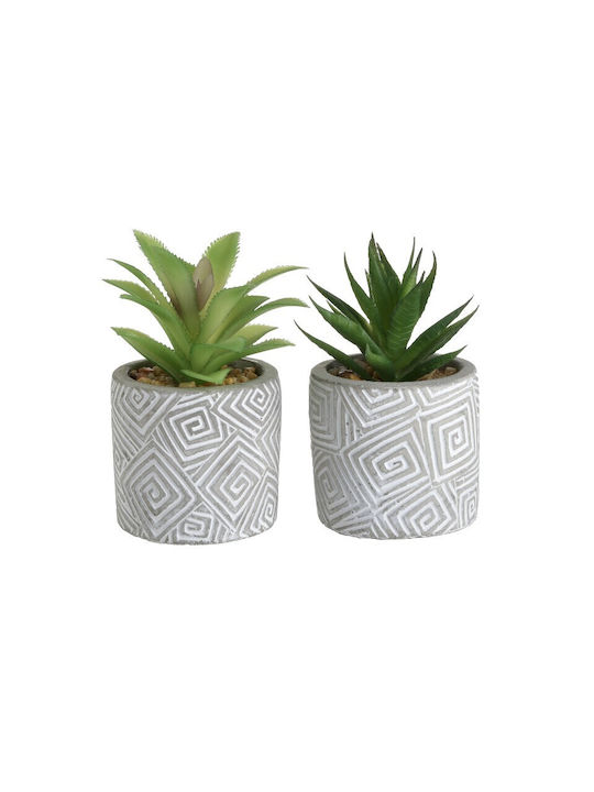 Inart Artificial Plant in Small Pot Cactus Grey 12cm 1pcs