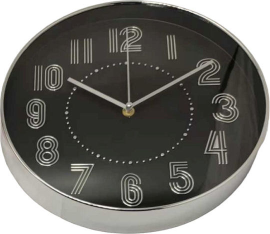 Ρολόι Τοίχου Πλαστικό Black Ø30cm