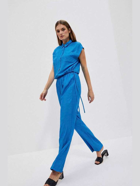 Make your image Women's Fabric Trousers Blue