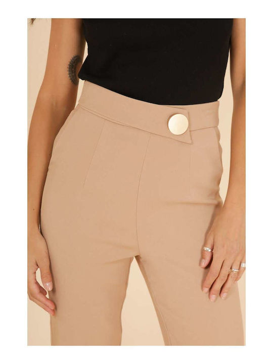 Make your image Women's Fabric Trousers Brown