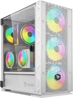 Savio Raptor X1 ARGB Gaming Voller Turm Computergehäuse Weiß