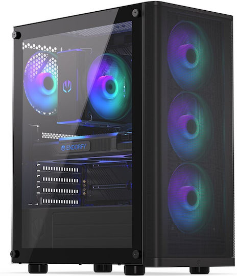 Endorfy Ventum 200 ARGB Gaming Midi Tower Computer Case with Side Window Black
