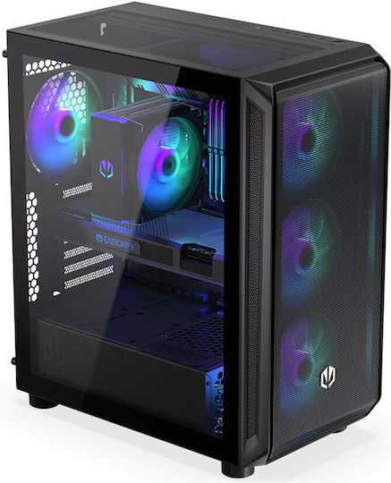 Arx 500 ARGB Gaming Midi Tower Computer Case Black