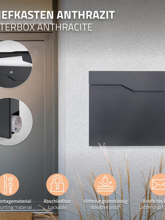 Inox Outdoor Mailbox Gray 37x11x37cm