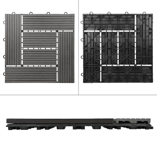 ECD Germany Плочка за градински под от Дървο 30x30бр 22бр