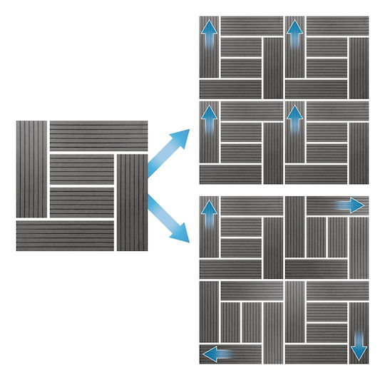 ECD Germany Плочка за градински под от Дървο 30x30бр 22бр