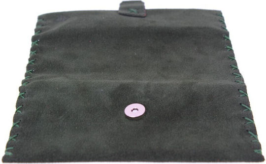 PO.S Lederne Tabaktasche Grün mit Verschluss 17x8cm