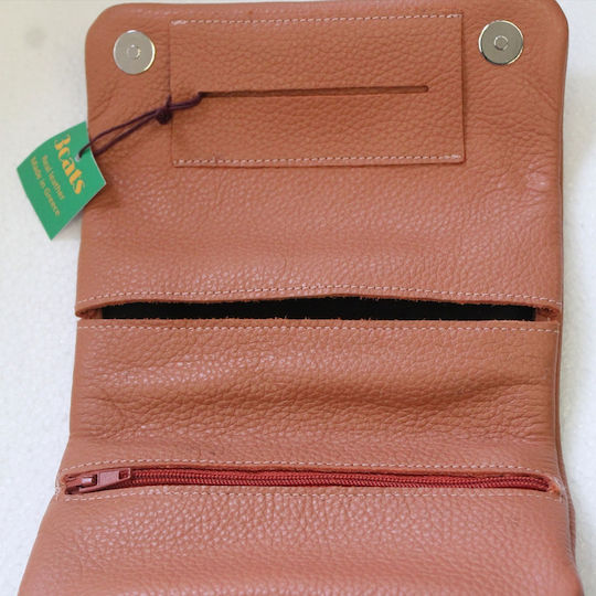 Panora HANDGEFERTIGT Lederne Tabaktasche in Braun mit magnetischem Verschluss