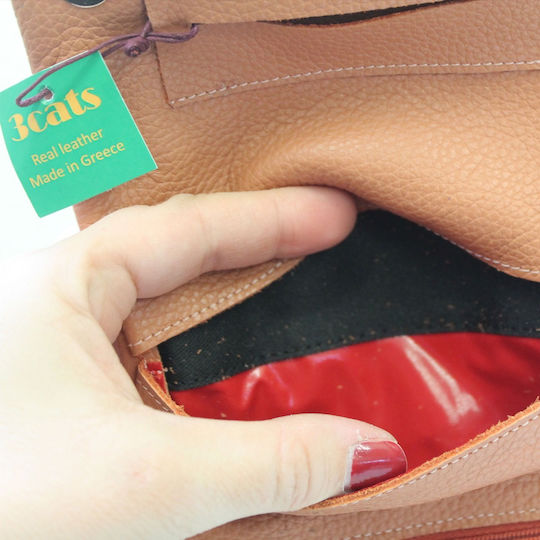 Panora HANDGEFERTIGT Lederne Tabaktasche in Braun mit magnetischem Verschluss