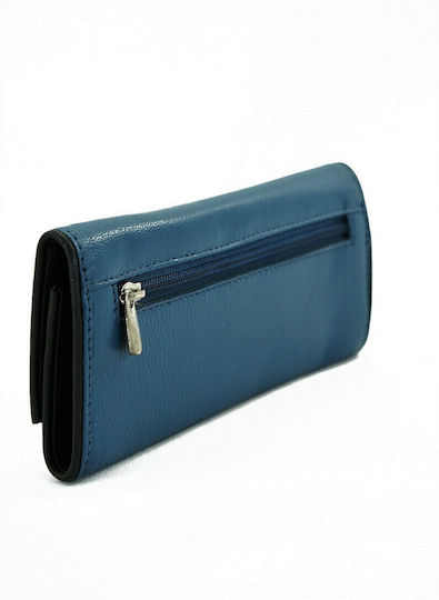 Fetiche Leather Lederne Tabaktasche Blau mit Verschluss