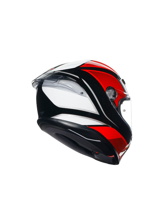 AGV K6 S Hyphen Black/Red/White Κράνος Μηχανής Full Face 1220gr με Pinlock